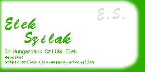 elek szilak business card